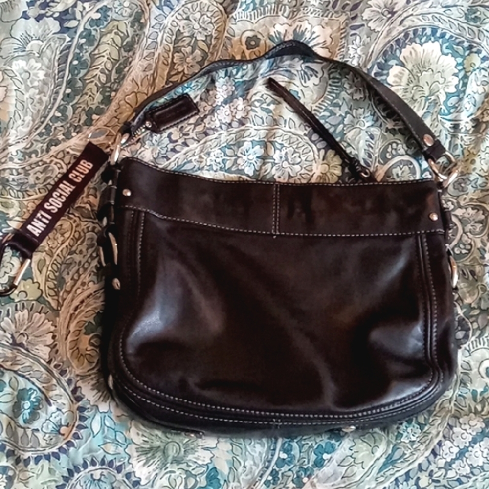 🖤 COACH Black Genuine Leather Hobo Style Shoulder Purse - Picture 16 of 16